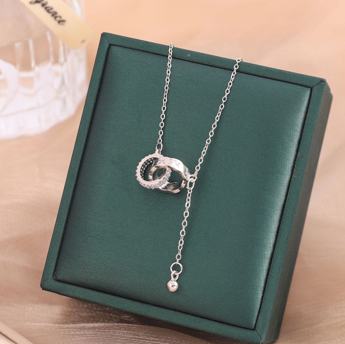 Streaming Tassel Double Titanium Steel Female Minority Simple Necklaces