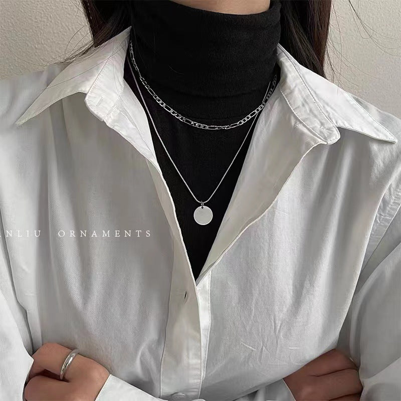 Plate Female Cold Style Niche Design Necklaces