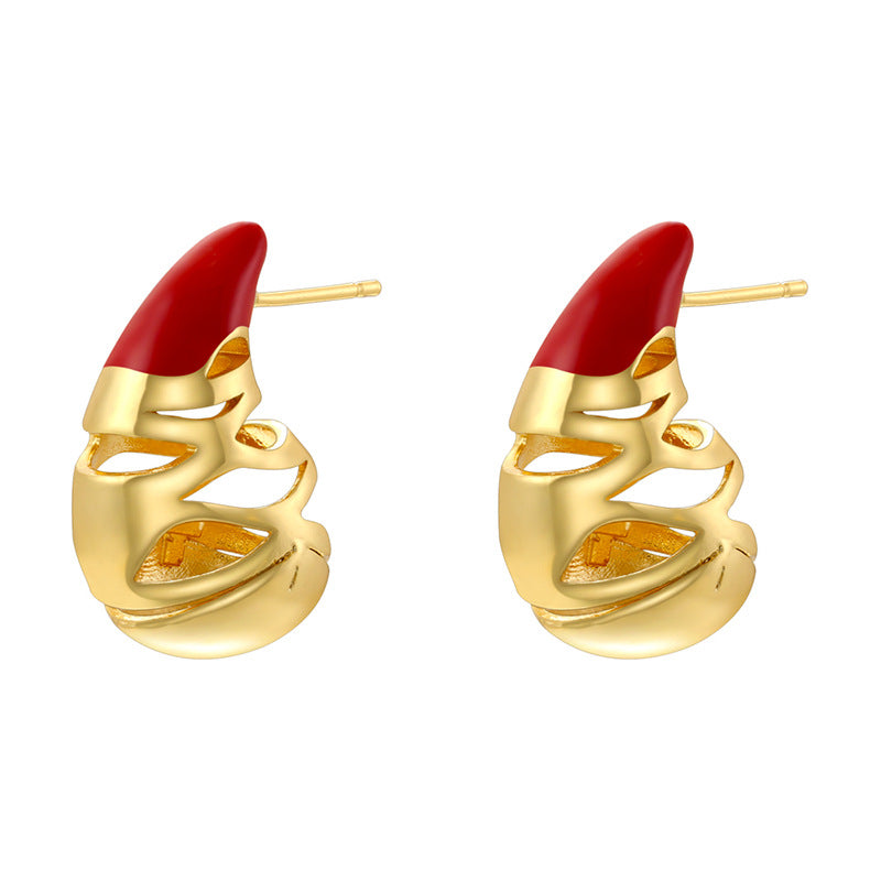 Colorful Oil Water Drop-shaped Minimalist Layered Earrings