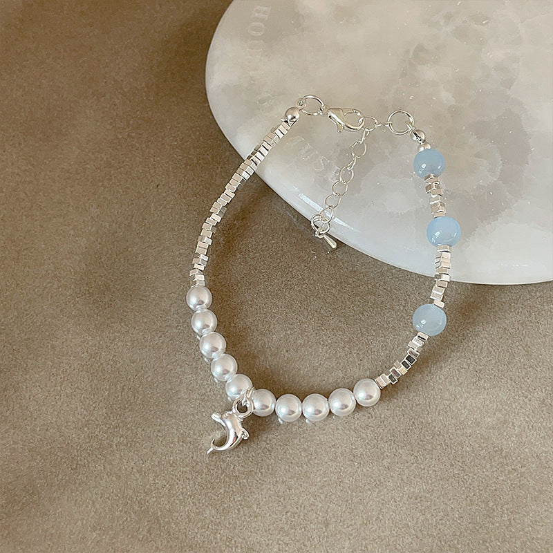 Series Small Pieces Of Sier Natural Stone Beaded Bracelets