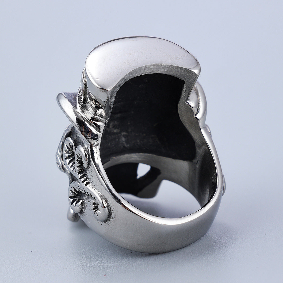 Men's Retro Punk Titanium Steel Wearing Hat Rings
