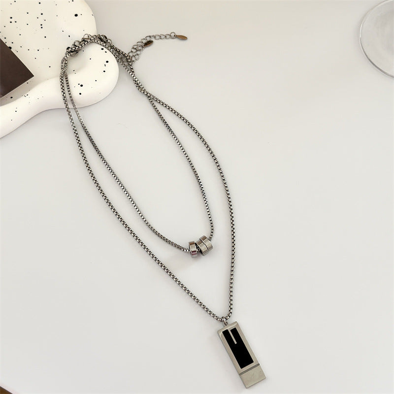 Men's Double Layer Sweater Chain Personality Universal Necklaces