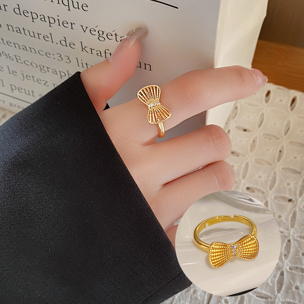 Style Simple Refined Zircon Female Niche Rings
