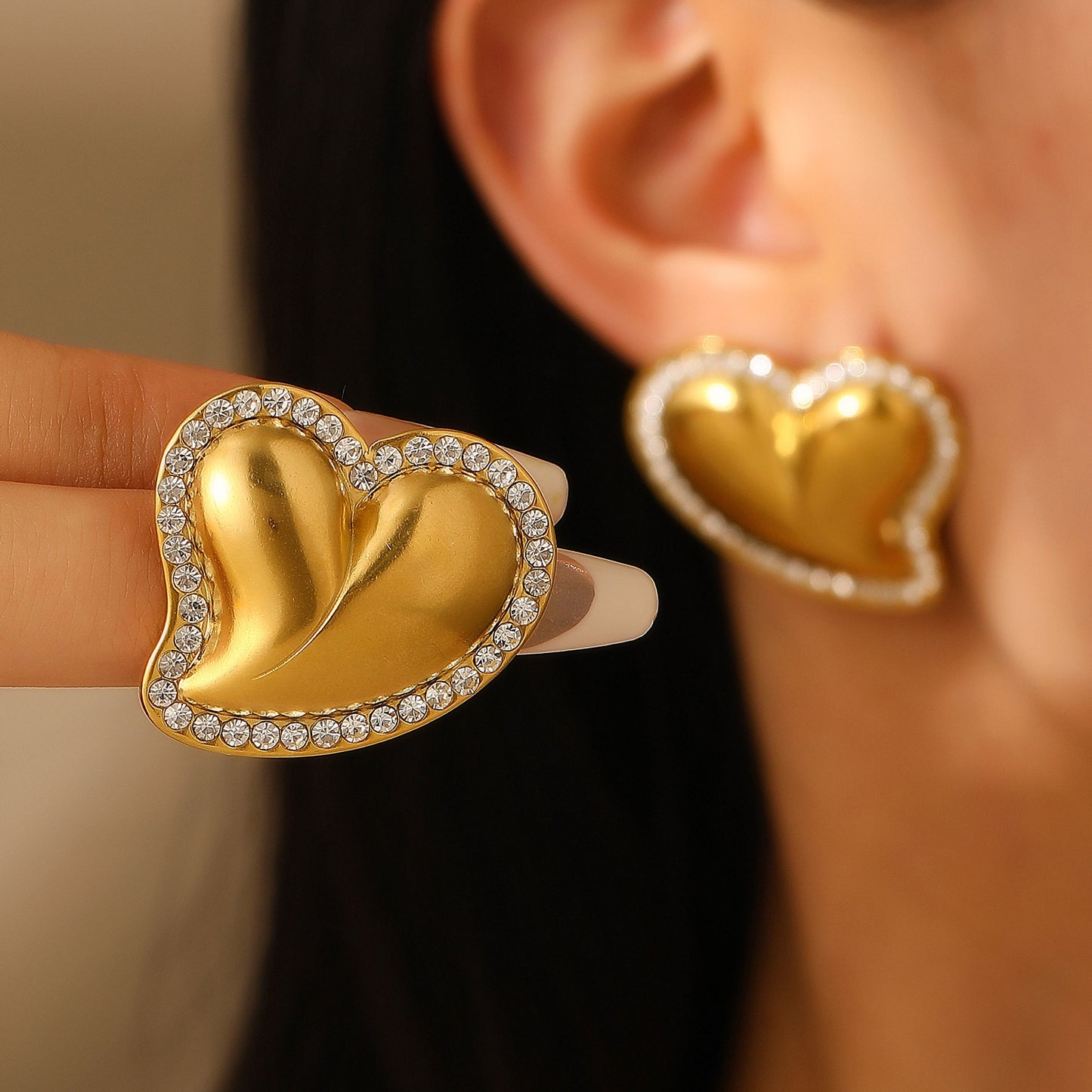 Fashion Gold Stainless Steel Ear Vintage Earrings