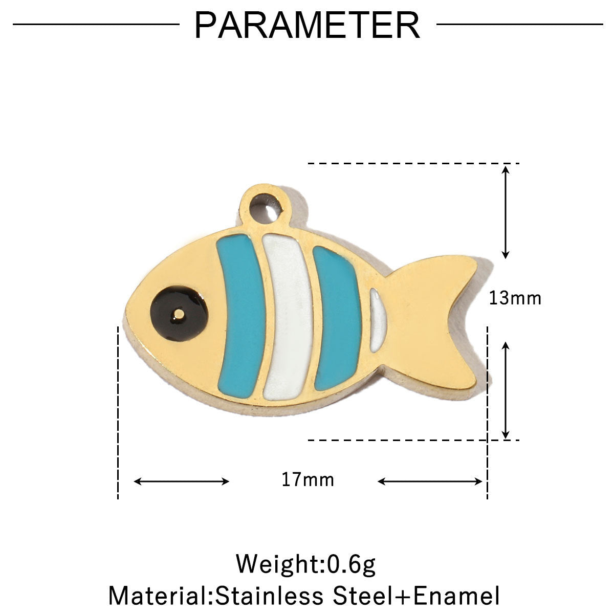 Flower Fish Colorful Oil Titanium Steel Female Angel Pendants