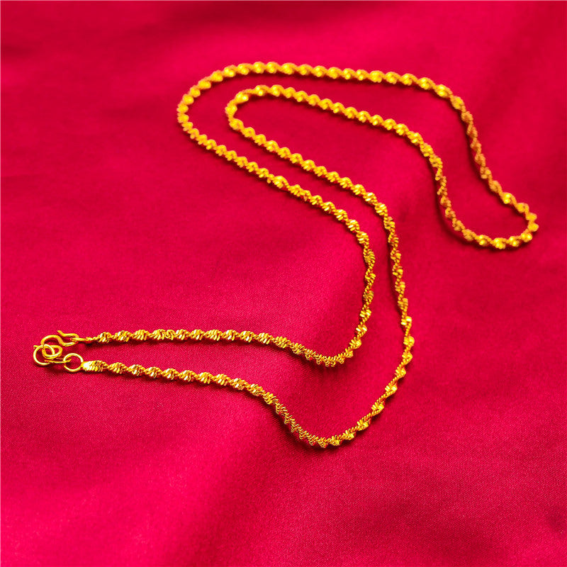 Women's Vietnam Placer Gold Live Broadcast Lengthening Chain Twist Necklaces