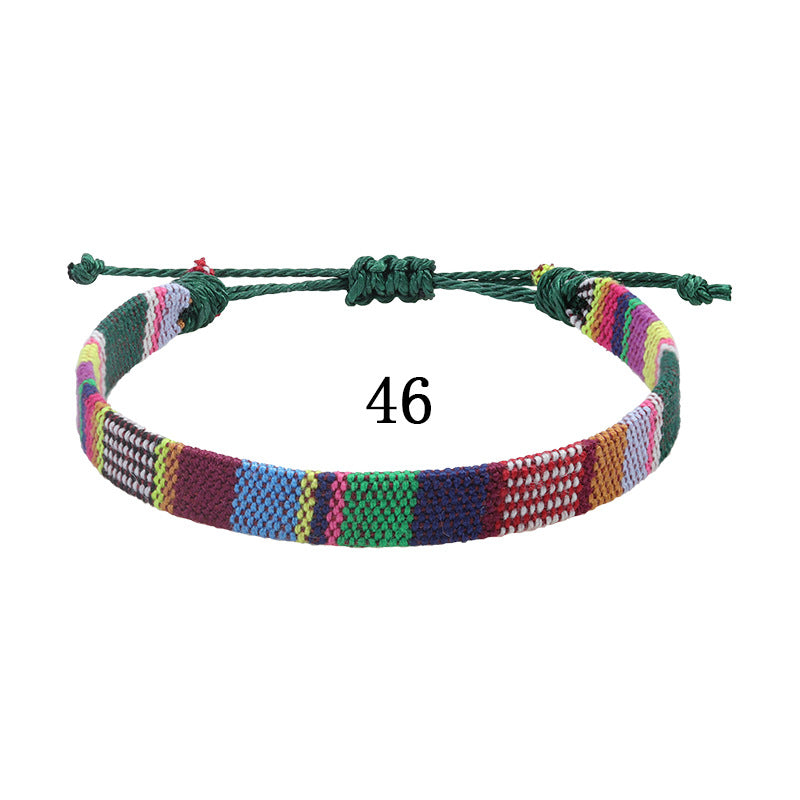 Style Cotton Linen Woven Fabric Carrying Bracelets