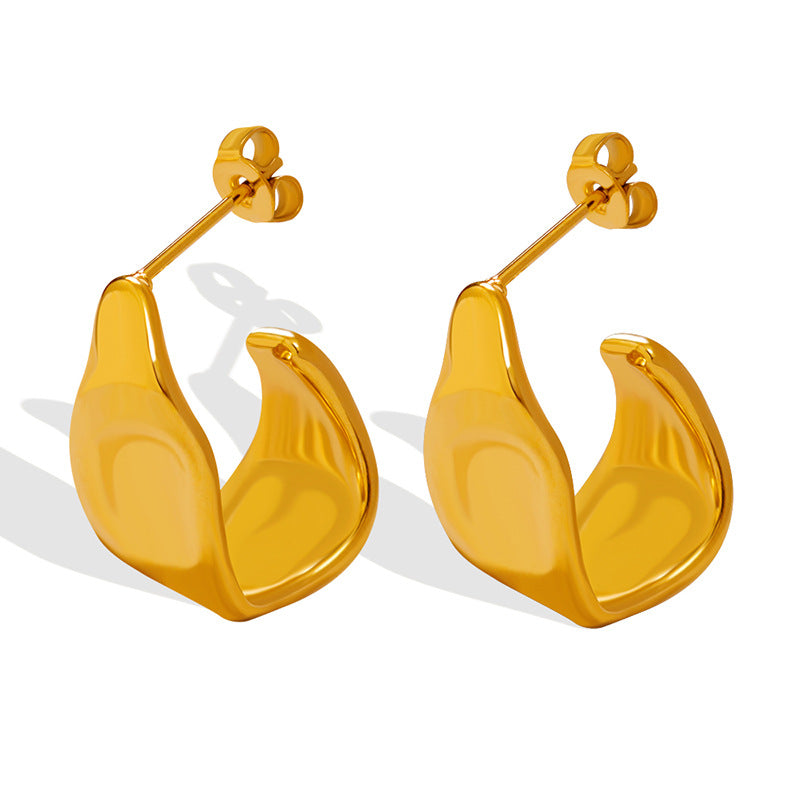Fashion Simple Irregular Shaped Geometric Titanium Earrings