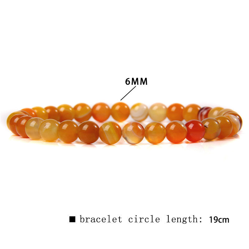 Women's & Men's Single Circle Beaded Natural Agate Stone Bracelets