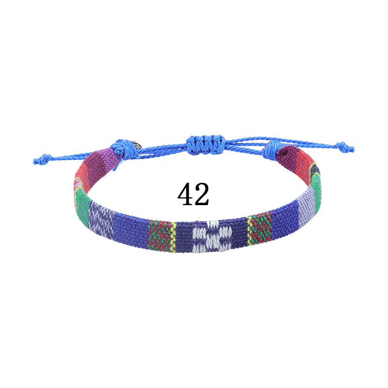 Style Cotton Linen Woven Fabric Carrying Bracelets