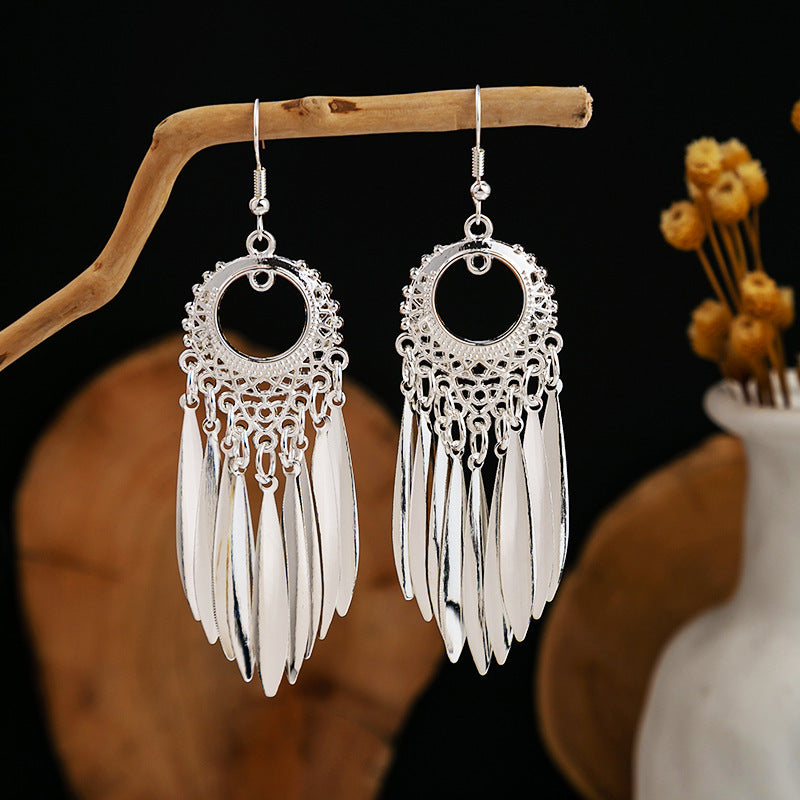 Sier Family Minority Ethnic Style Tourist Attractions Earrings