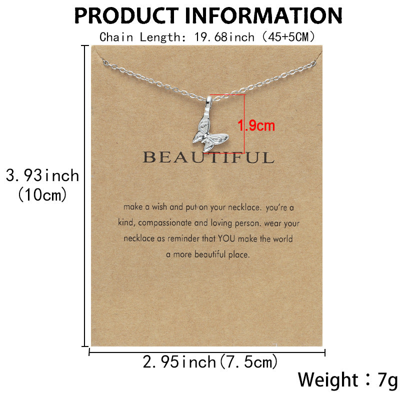New Butterfly Creative Card Clavicle Chain Necklaces