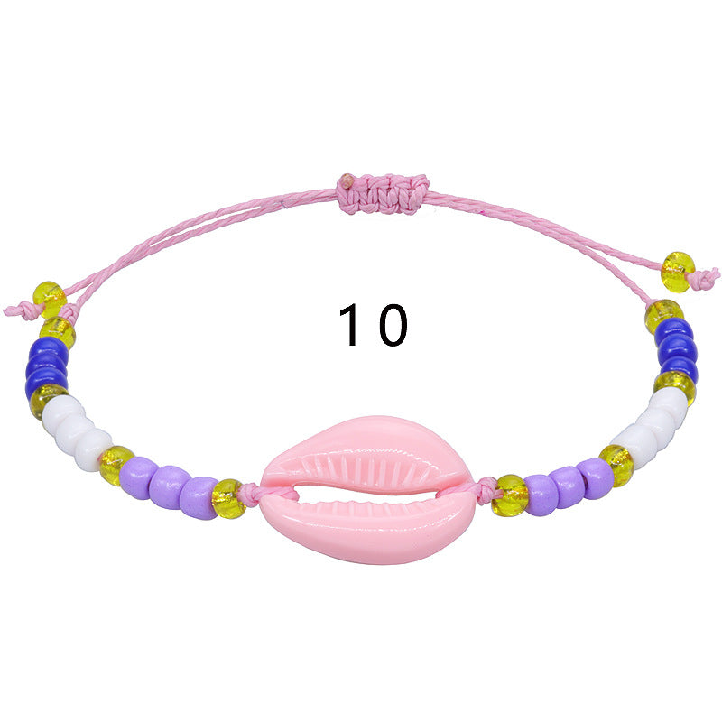 Acrylic Shell Color Bead Woven Bohemian Bracelets
