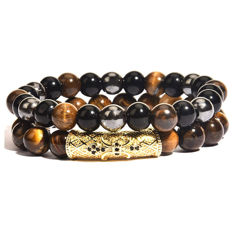 Men's Micro Inlay Ball Elbow With Diamond Bracelets