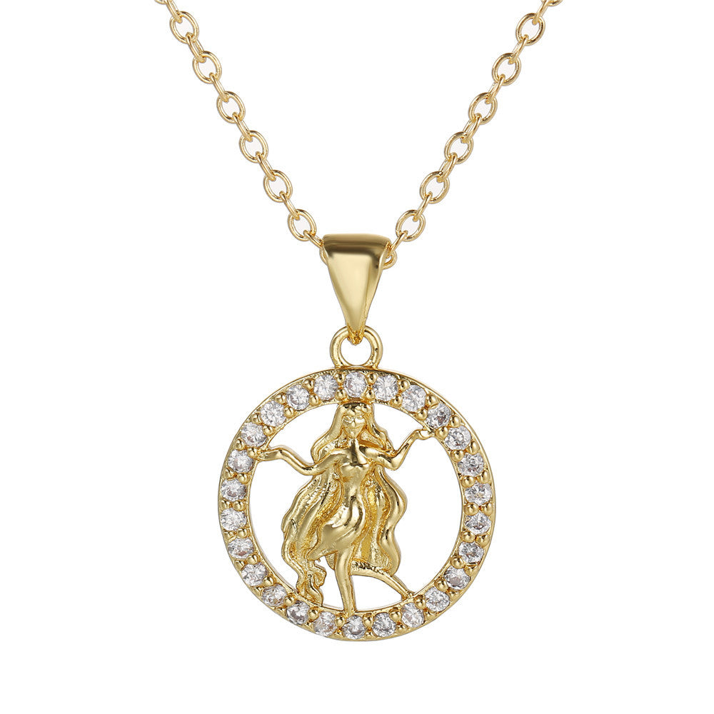 Female Fashion Creative Copper Inlaid With Necklaces