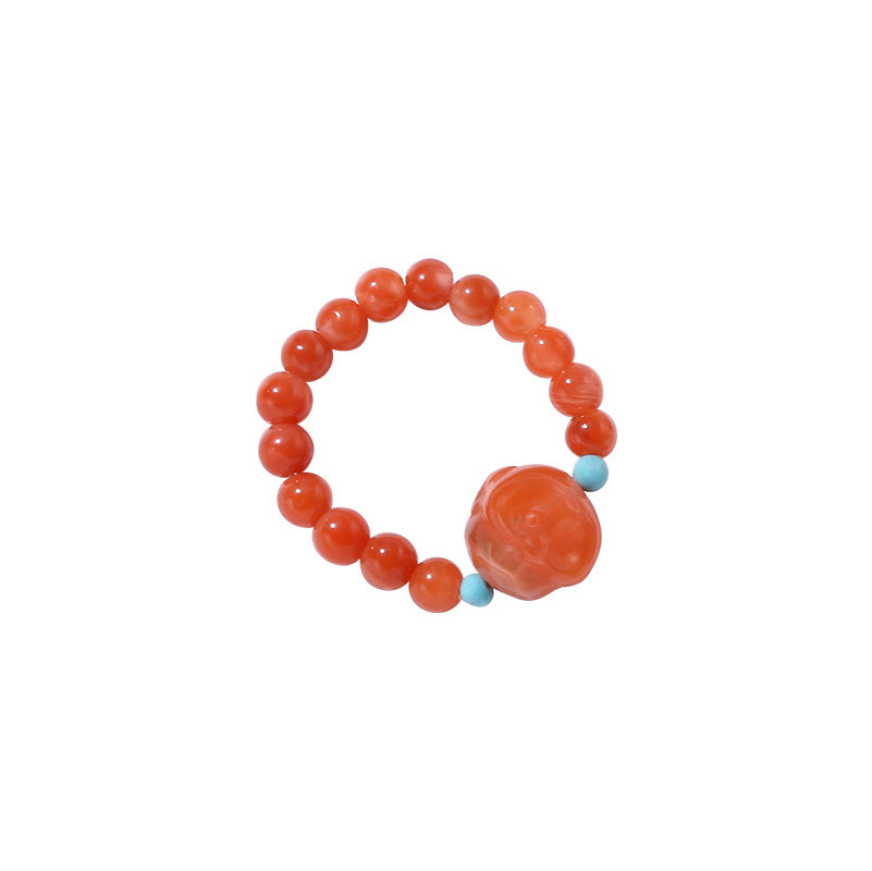 Women's Sterling Sier Natural Crystal Simple Unique Design Sweet Rings