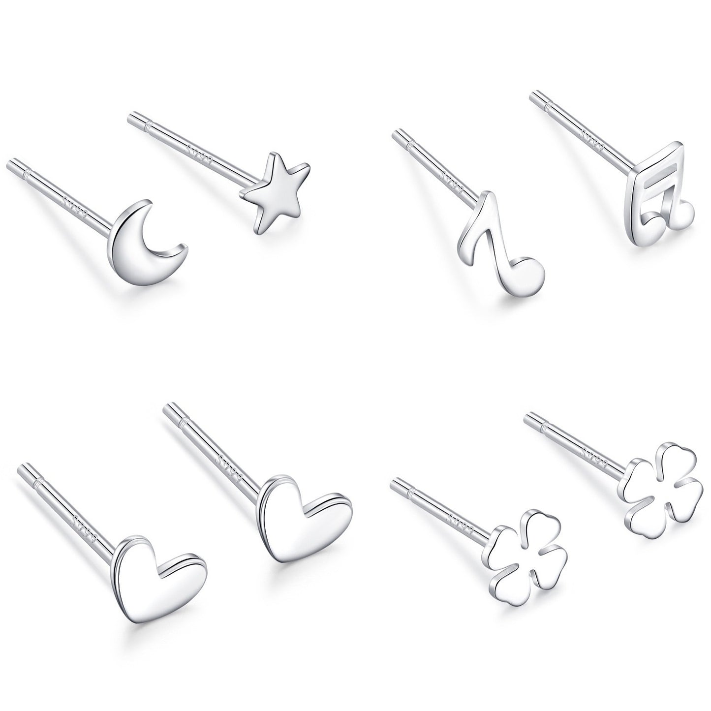 Women's Sterling Sier For Trendy One Week Small Ornament Earrings