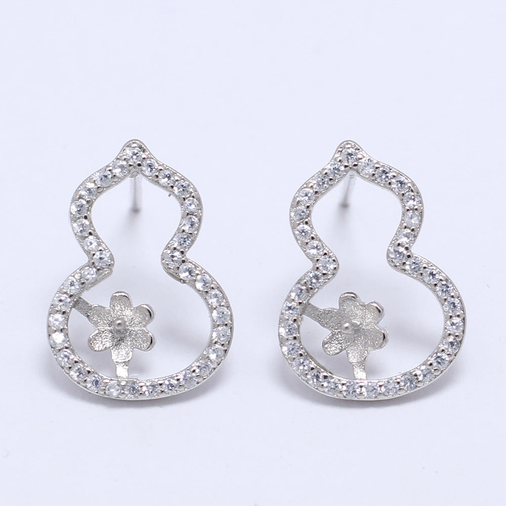 Holder Unset Accessories Buckle Copper Electroplating White Gold Color Earrings