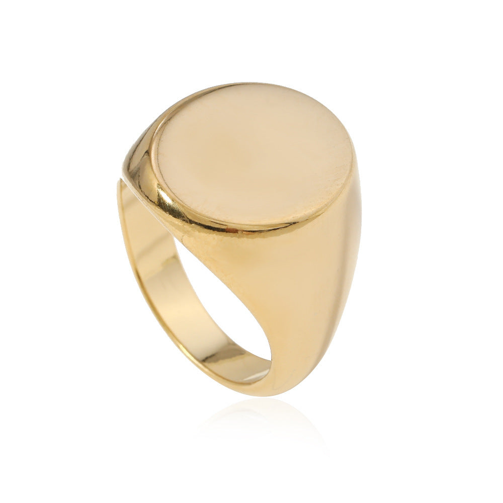 Women's & Men's Titanium Steel Casting Geometric Glossy Stainless Rings