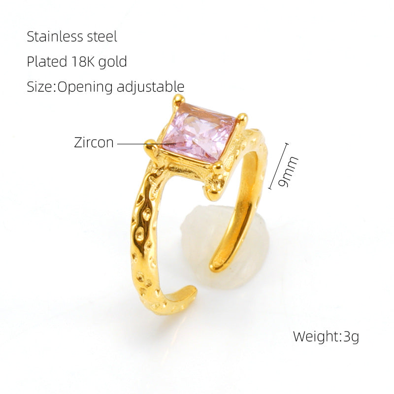 Titanium Steel Luminous Stone Open Female Rings