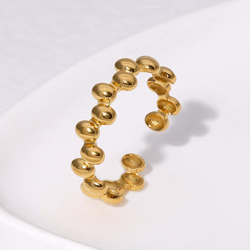 Irregular Geometric Titanium Steel Female Open Rings
