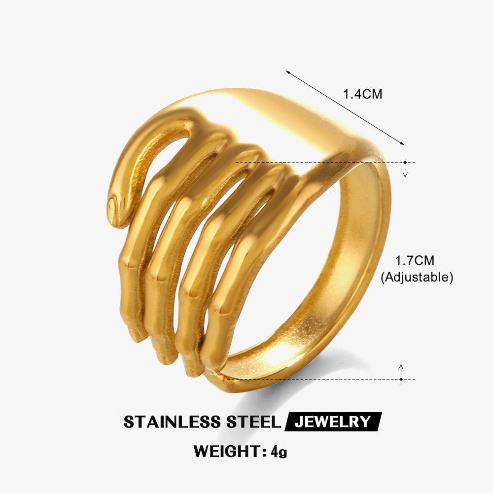 Hop Cold Adjustable Opening Gold Plated Rings
