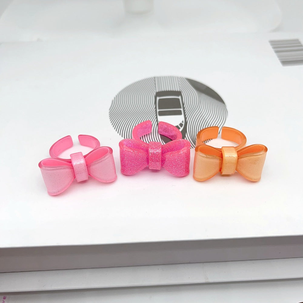 Bear Love Resin Sweet Cute Wind Rings