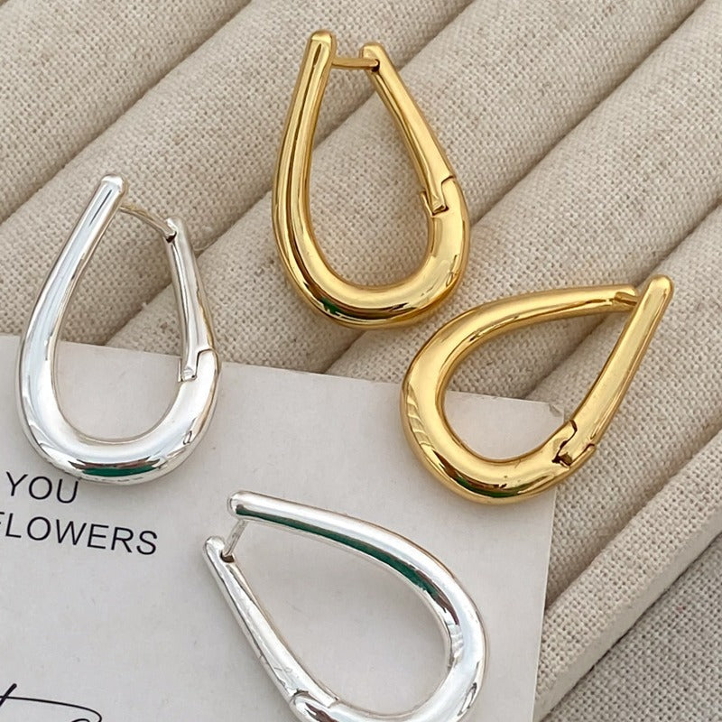 Niche Design Sier Lines Ear Clips Earrings