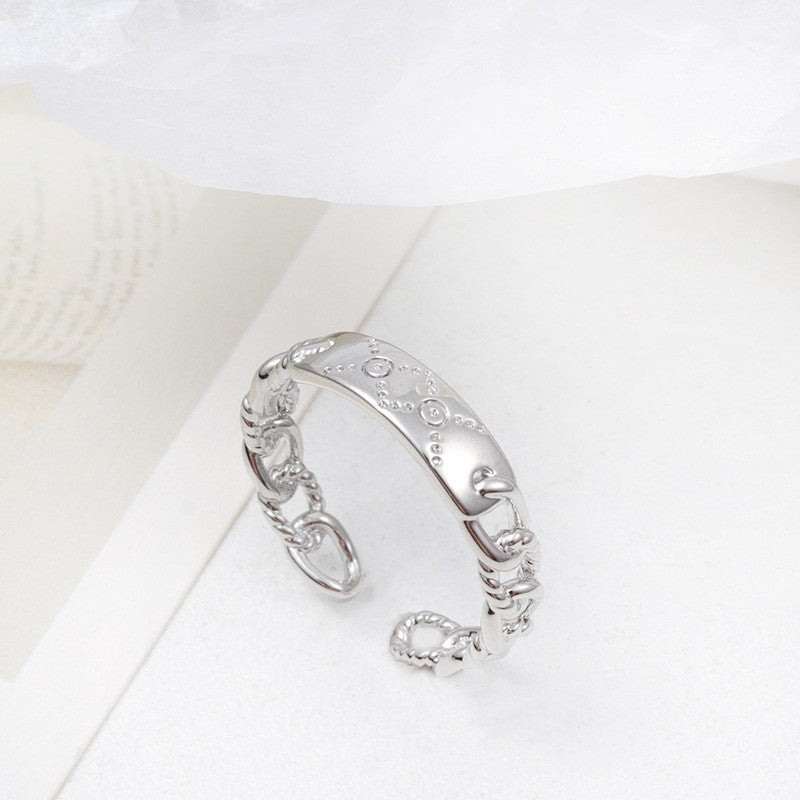 Micro Inlaid Zircon Pearl White Female Rings