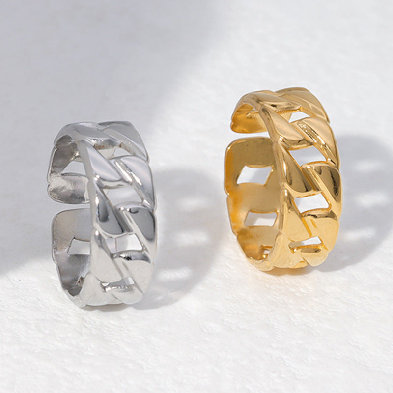 Women's & Men's Steel Chain Punk Hip Hop Personality Couples Rings
