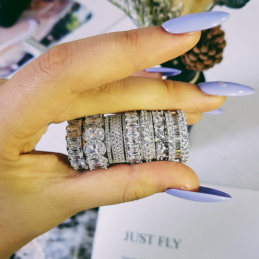 Full Diamond Simple Female Niche Advanced Rings