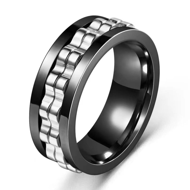 Women's & Men's Gear Batch Flower Stainless Steel Decompression Fashion Personality Rings