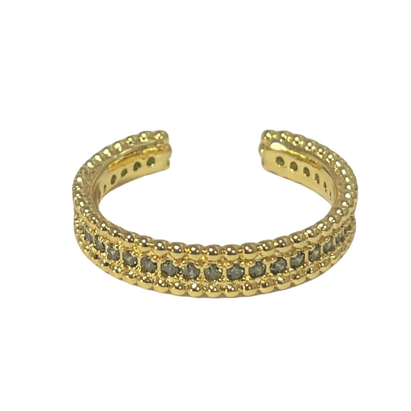 Women's Gang Drill Zircon Elegant High-grade Adjustable Rings