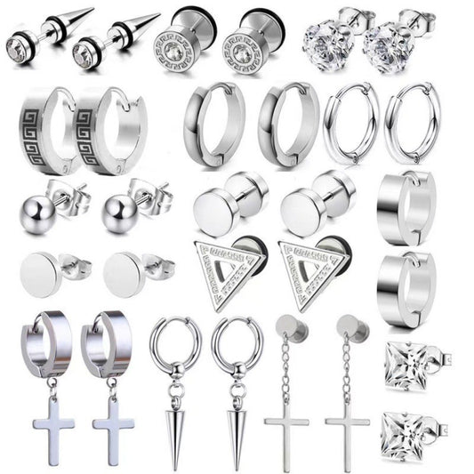 Women's & Men's Stainless Steel Kit Fashion Piercing Jewelry Earrings