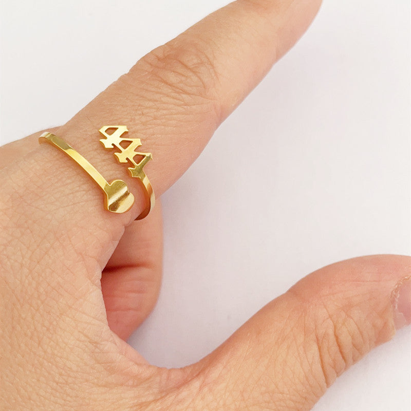 Stainless Steel Lucky Digital Auspicious Knuckle Rings