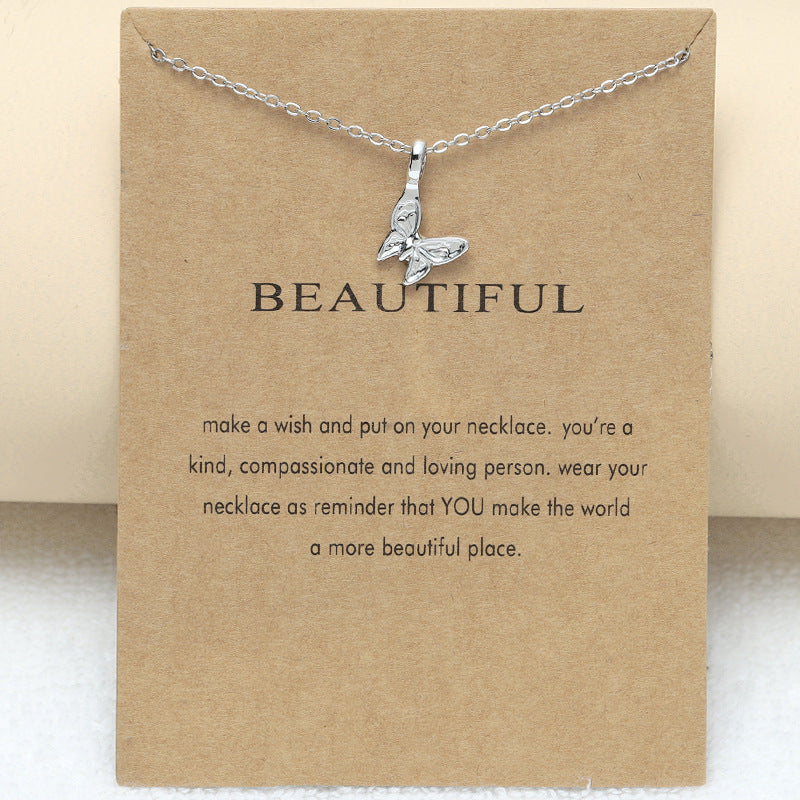 New Butterfly Creative Card Clavicle Chain Necklaces