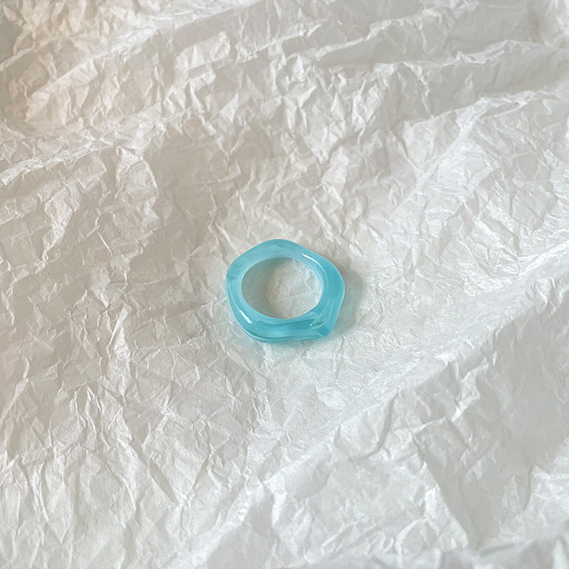 Resin Candy Color Cute Hand Jewelry Rings