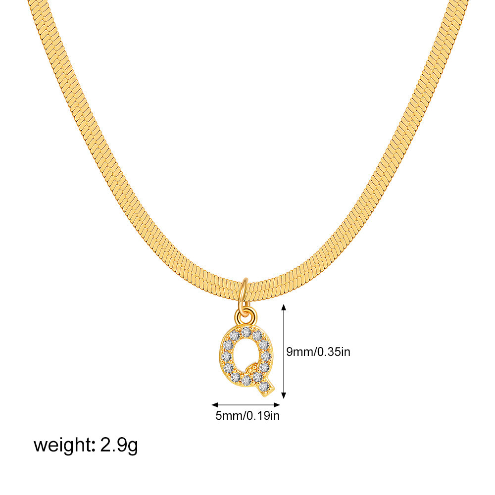 Stainless Steel Snake Bones Chain Letter Necklaces