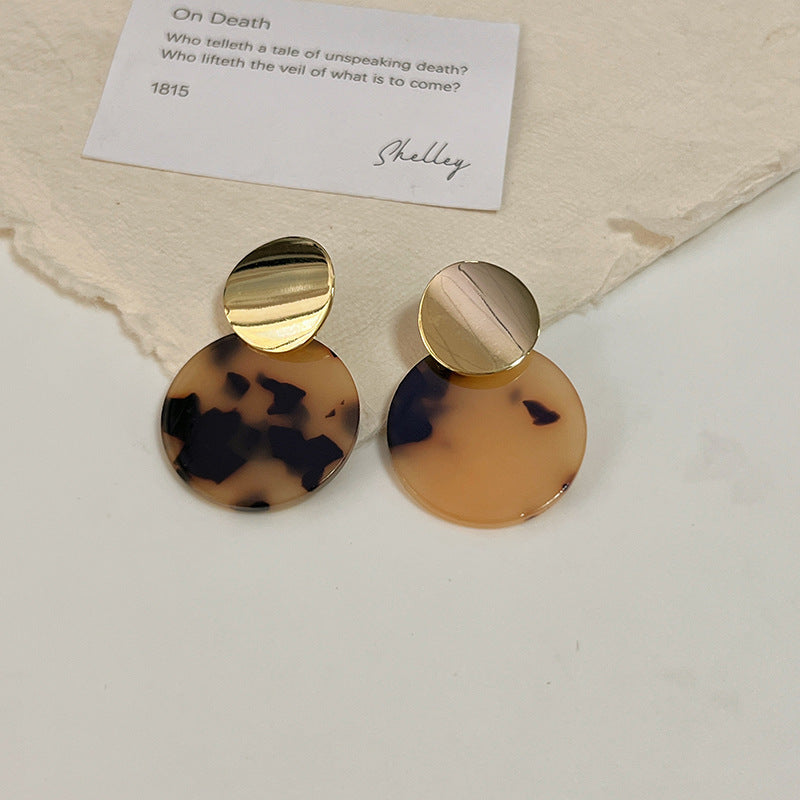 Retro Circle Zebra Print Leopard Elegant Earrings
