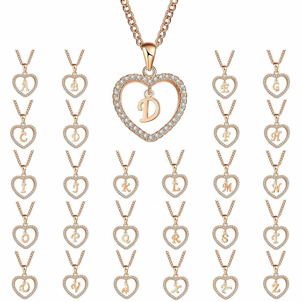 Letter Heart-shaped Zircon Jewelry Clavicle Chain Necklaces