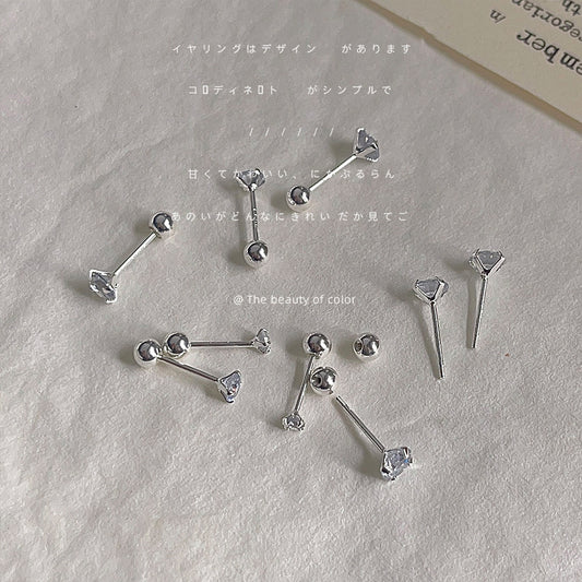 Ear Bone Trendy Personality Design Zircon Screw Earrings