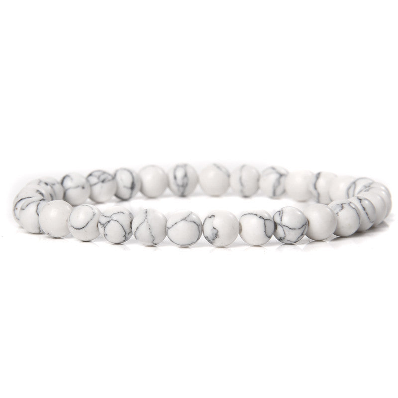 Women's & Men's Single Circle Beaded Natural Agate Stone Bracelets