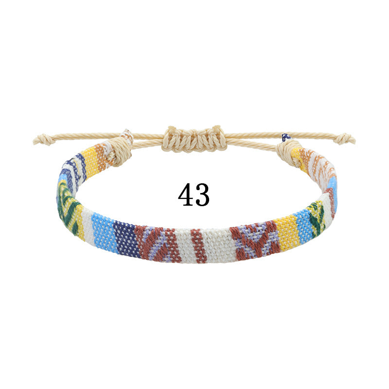 Style Cotton Linen Woven Fabric Carrying Bracelets