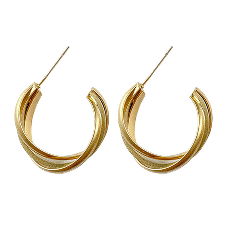 Women's Retro Geometric Twist Trendy Beautiful Circle Earrings