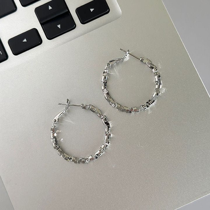 Women's Sier Simple Elegant Fashionable High-grade Niche Earrings