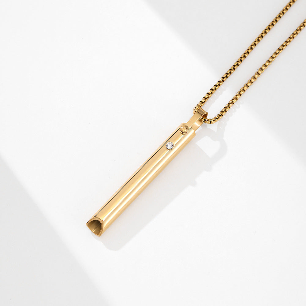 Whistle Adjustable Breath Relieve Anxiety Stainless Necklaces