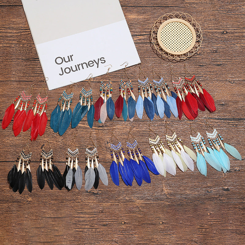 Long Ear Hook Personality Yunnan Travel Accessories Earrings