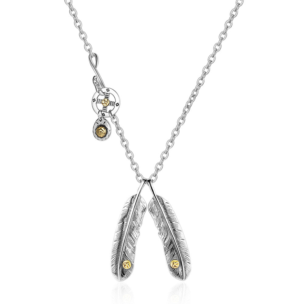 Style Sterling Sier Feather Thai Trendy Pendants