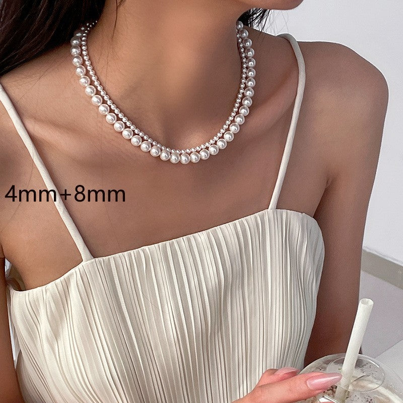 Removable Twin Pearl Vintage Casual Sweet Necklaces
