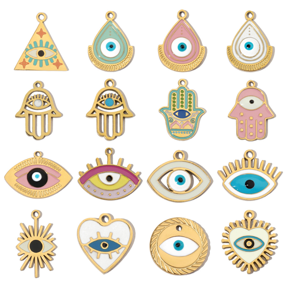 Palm Colorful Oil Titanium Steel Female Pendants